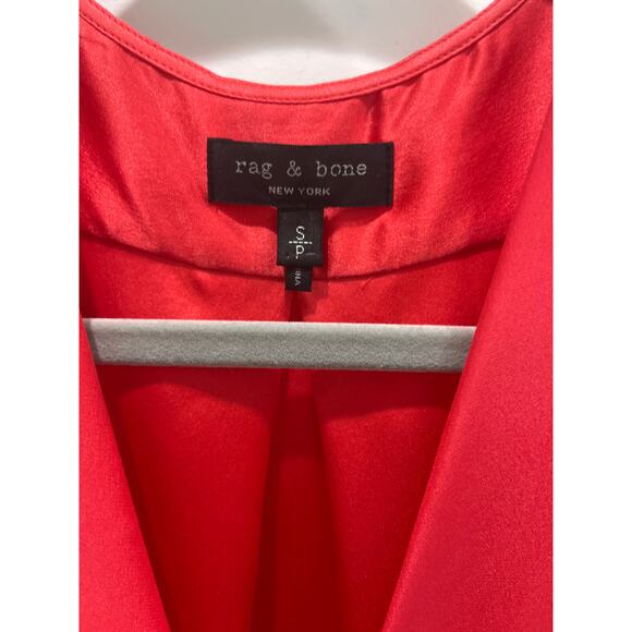 Rag & Bone Red Silk Drape Front Sleeveless Blouse Sz S - Picture 2 of 6